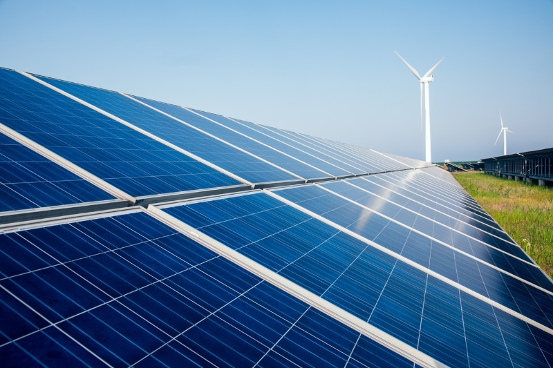 solar energy panels and wind turbine,china.